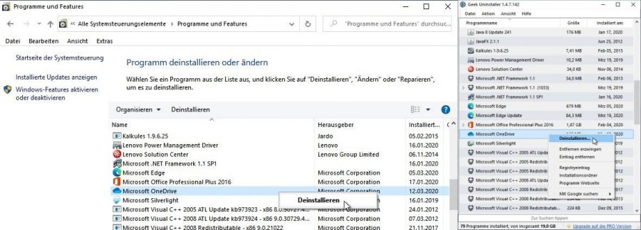 onedrive-deaktivieren-deinstallationn-systemsteuerung