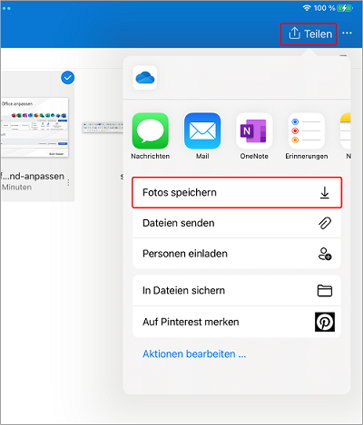 OneDrive auf dem iPad - Fotos speichern/herunterladen