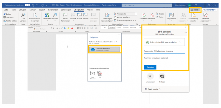 onedrive-word-dokument-teilen