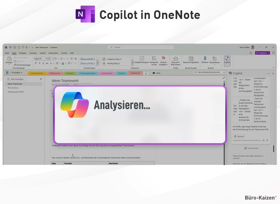 Mit dem OneNote-Copilot chatten.