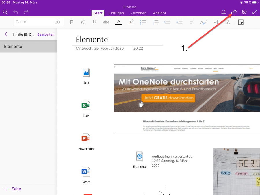 OneNote drucken mit Windows, Android, iPad und iPhone | Büro-Kaizen
