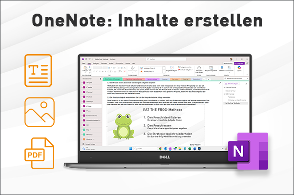 Inhalte erstellen in OneNote.