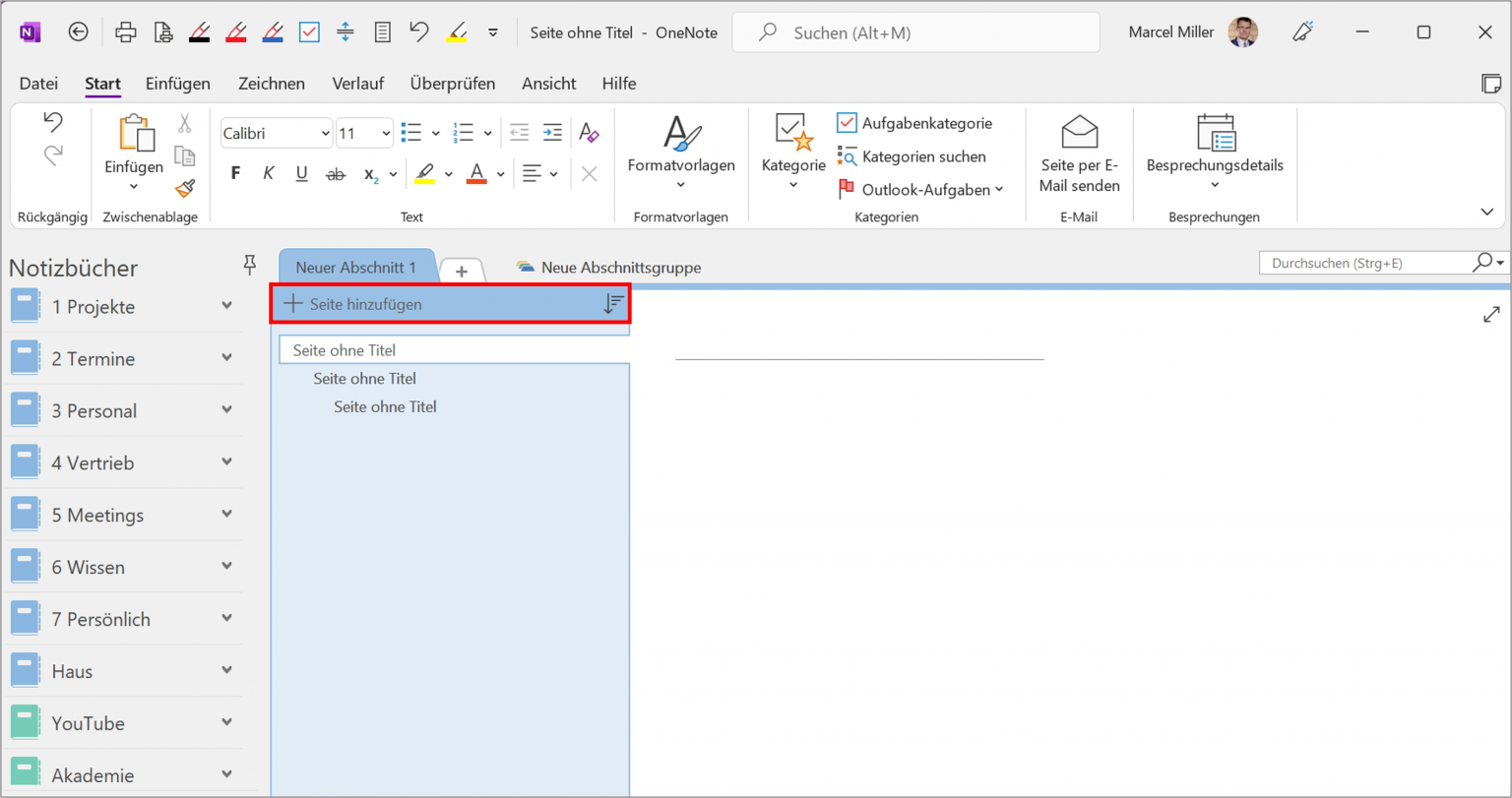 Die richtige Notizbuch Struktur in OneNote: So geht's!