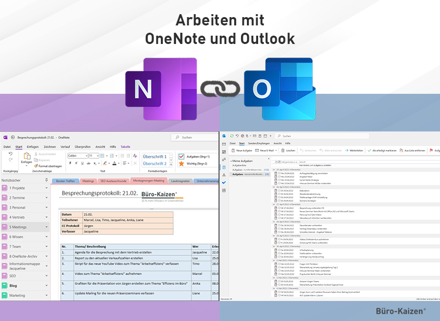 OneNote und Outlook eignen sich perfekt für Projektmanagement.