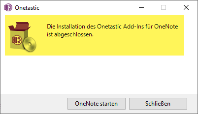 onetastic-erfolgreich-installiert