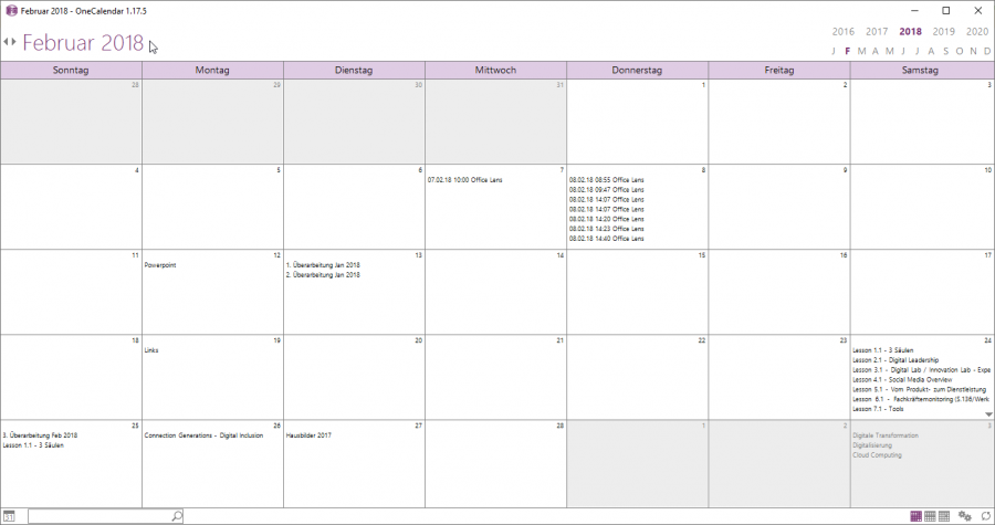 onetastic-onecalendar-ueberblick