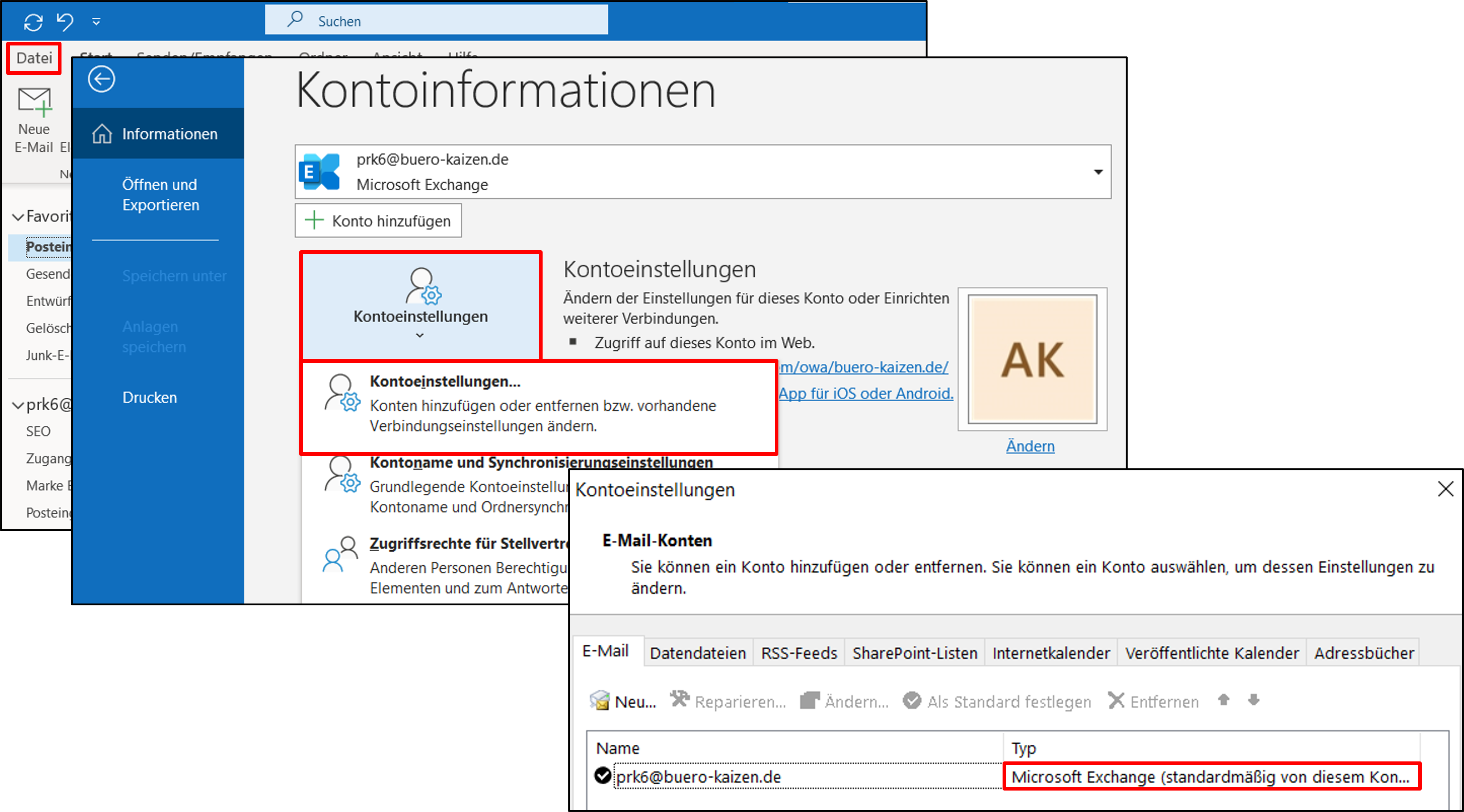 Damit Sie in Outlook die Abstimmungsschaltflächen verwenden können, brauchen Sie ein Microsoft Exchange Konto.