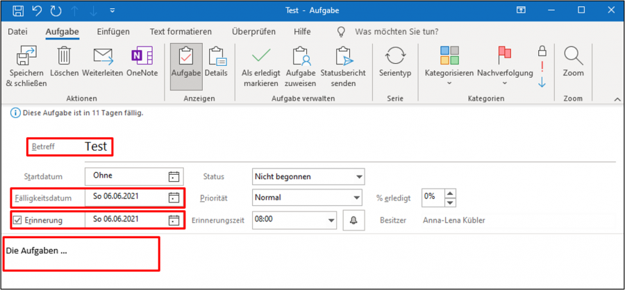 outlook-aufgabe-erstellt
