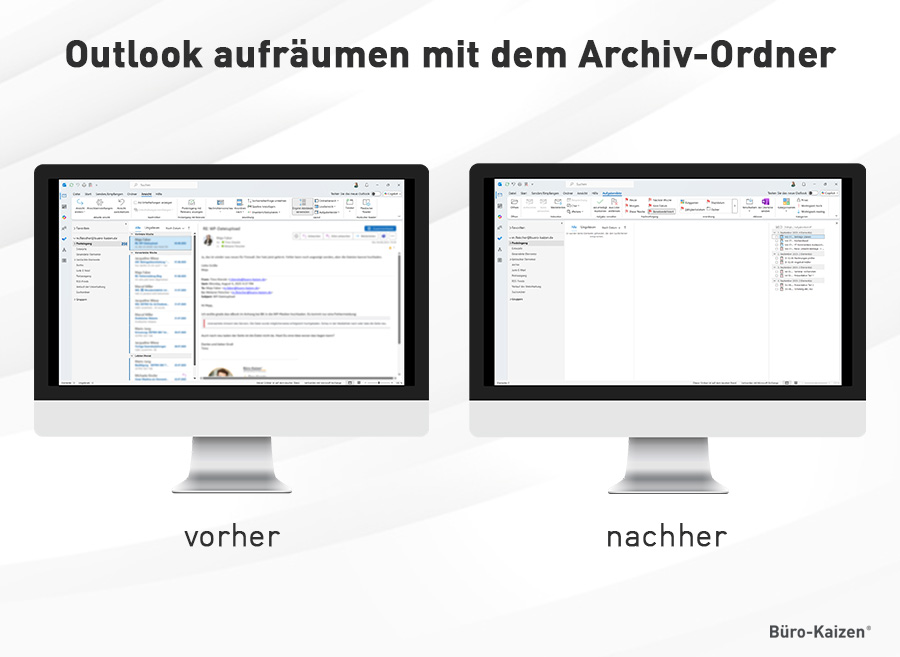 Outlook aufräumen Archiv Ordner