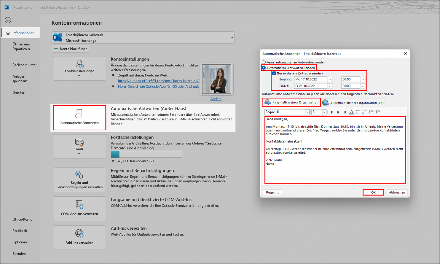 Outlook 2013 Abwesenheitsassistent Server Zurzeit Nicht Verfügbar Abwesenheitsnotiz in Outlook einrichten [Anleitung]