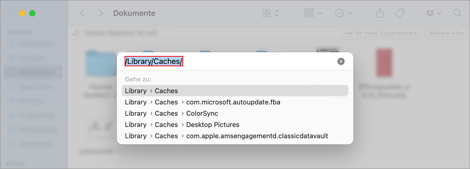 Outlook Cache löschen Mac Finder