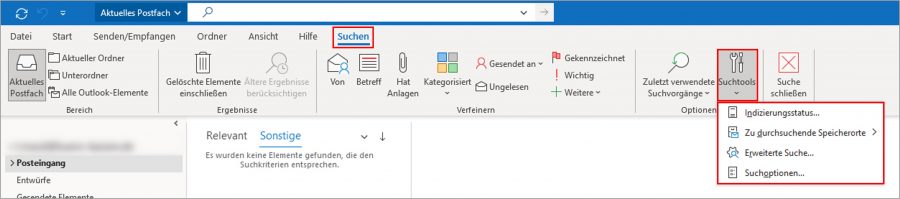 Mit der zusätzlichen Suchfunktion "Erweiterte Suche" können Sie noch besser nach E-Mails, Aufgaben, Kontakten... in Outlook suchen.