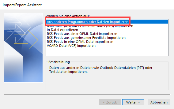 outlook-exportieren-aus-anderen-programmen-importieren