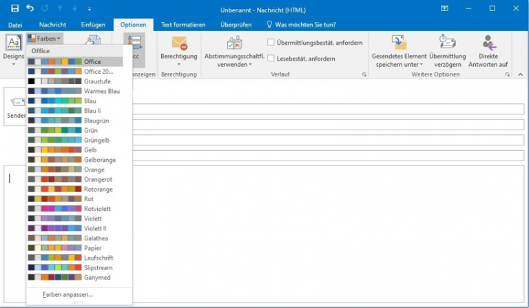 Outlook-Farbe ändern Design Office umgestalten (inkl. Video)