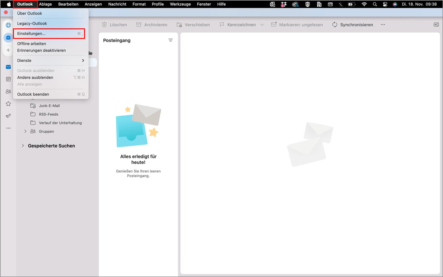 Outlook für Mac Einstellungen