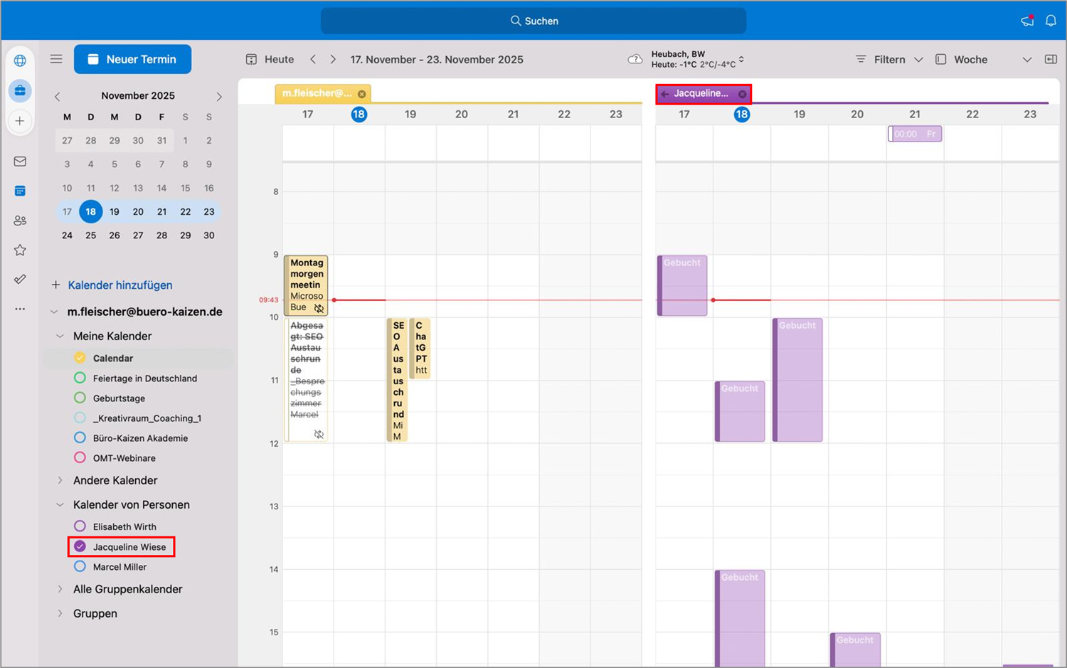 Outlook für Mac Kalender überlappen