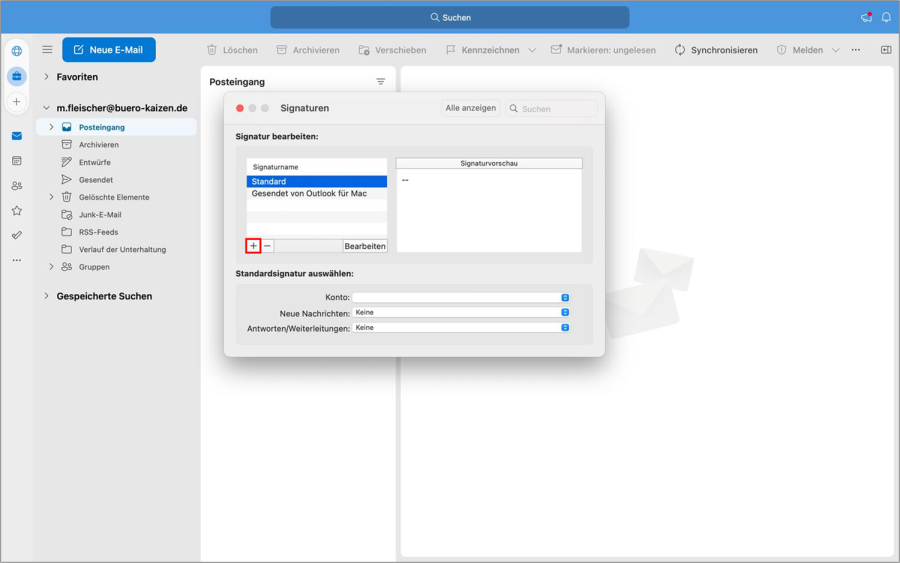 Outlook für Mac Signatur hinzufügen