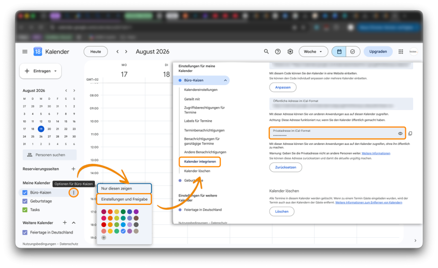 Outlook Google-Kalender synchronisieren 
