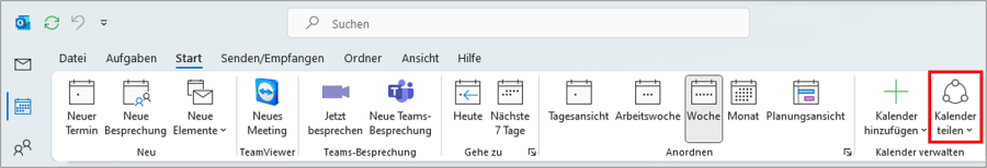 Sie können Ihre Outlook Kalender synchronisieren, indem Sie sich alle Kalender gegenseitig freigeben. 