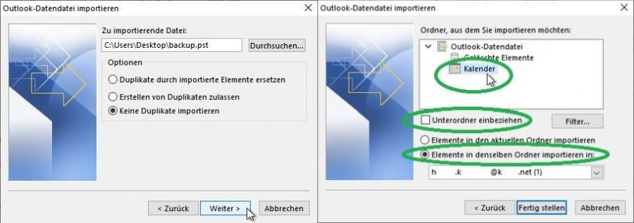Outlook-Kalender zusammenführen  Büro-Kaizen