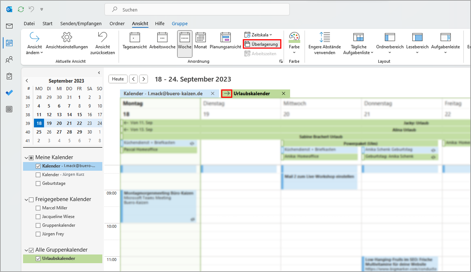 Outlook Kalender zusammenführen