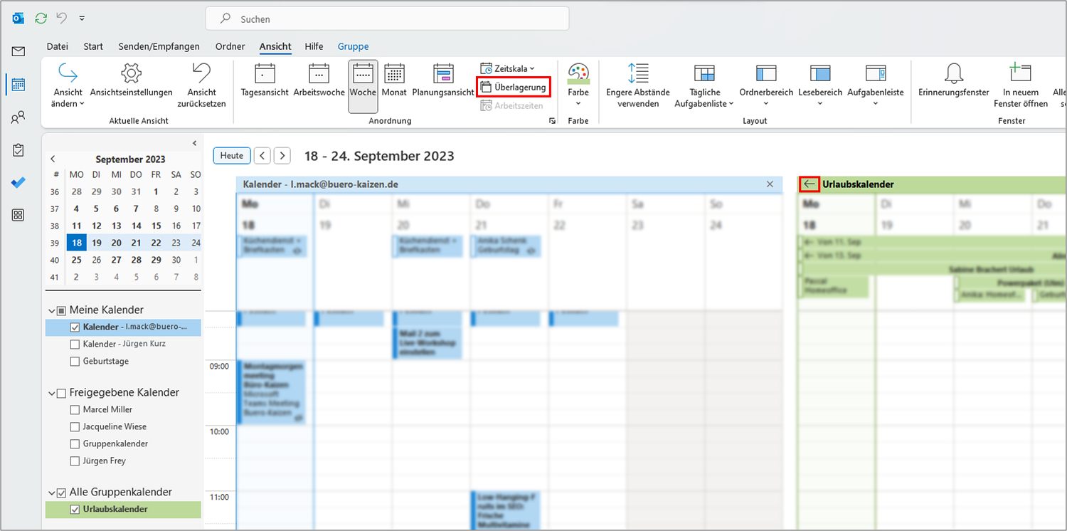 Outlook Kalender zusammenführen