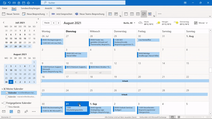 In Outlook können Sie sich die Kalenderwoche anzeigen lassen und müssen nie wieder danach googlen.