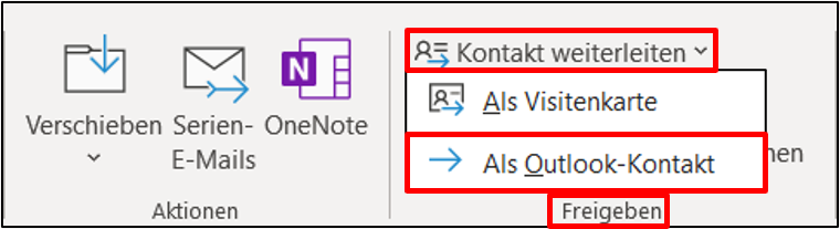 outlook-kontakte-weiterleiten