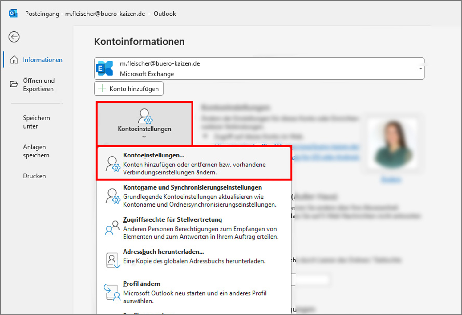 Outlook Konto löschen