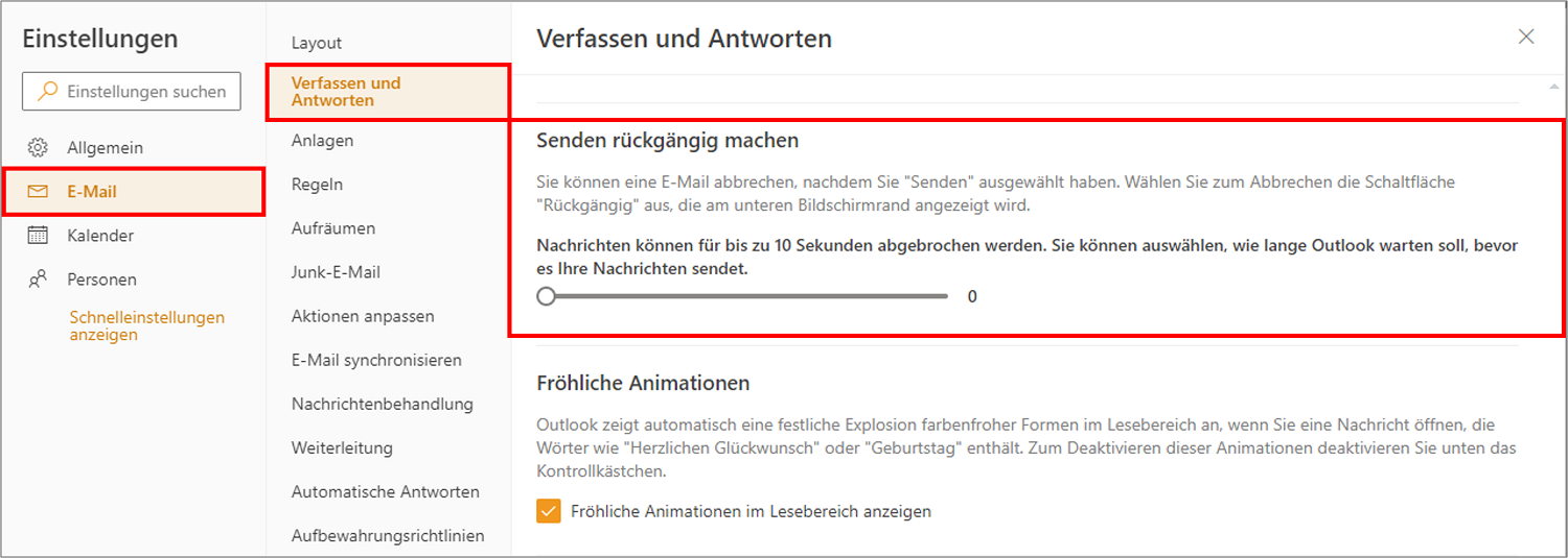 In der Online-Version können Sie keine Outlook Mail zurückrufen.