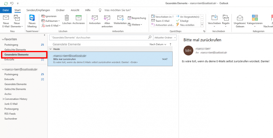 e mail auf outlook zurückrufen