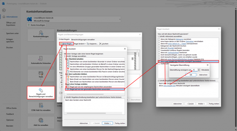 Windows 10 Senden An E Mail Empfänger Funktioniert Nicht E-Mails in Outlook zeitversetzt senden (Anleitung und Praxisbeispiel)
