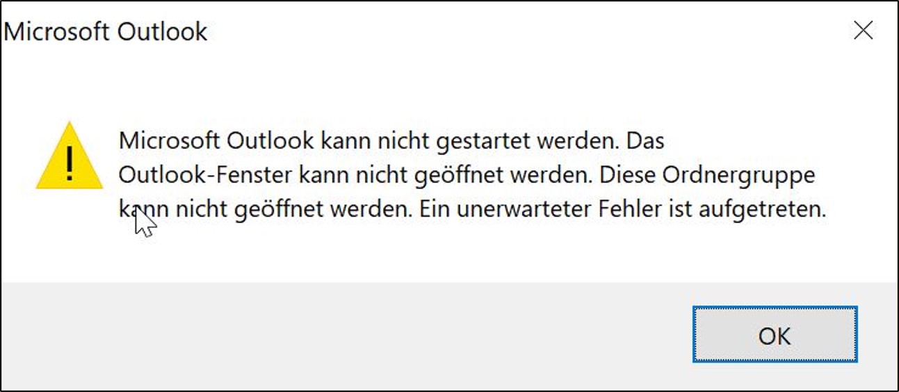 Outlook nicht Ursachen & Lösungen