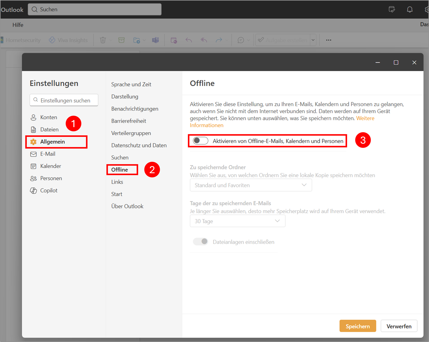 Outlook Offline Modus im neuen Outlook aktivieren