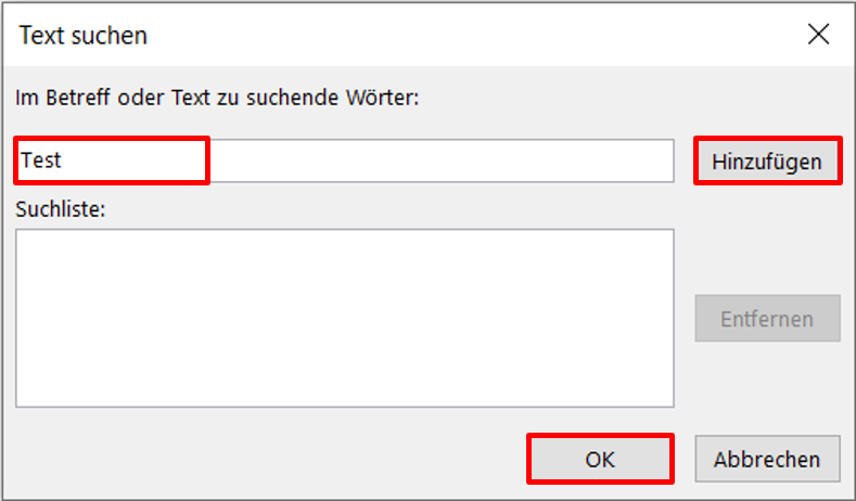 outlook-regel-bestimmte-woerter