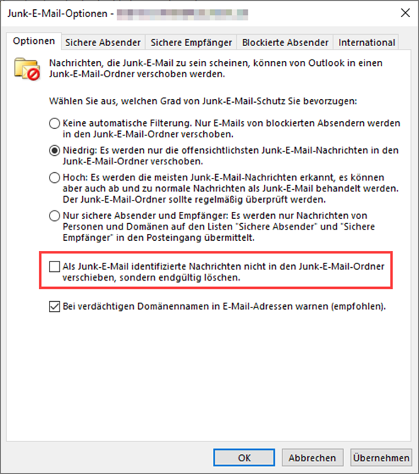 outlook-spam-junk-email-direkt-löschen