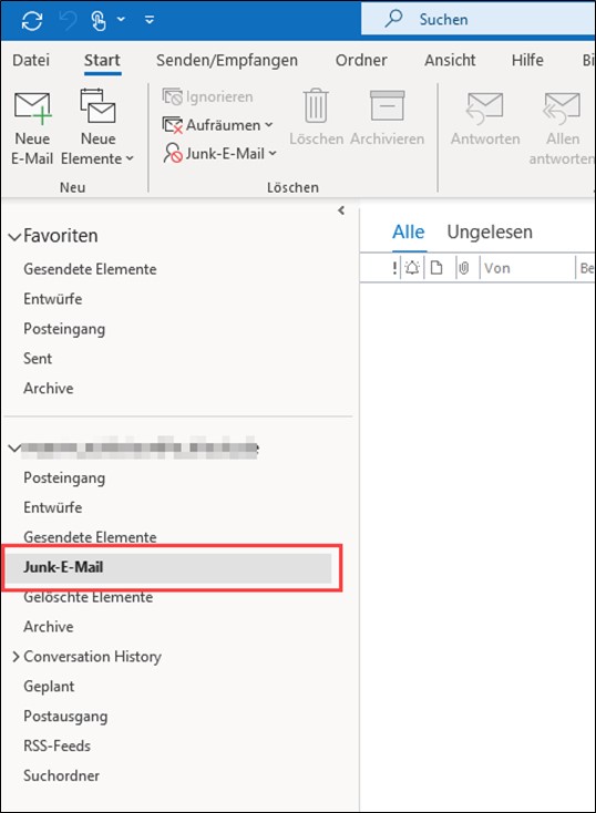 outlook-spam-spamordner
