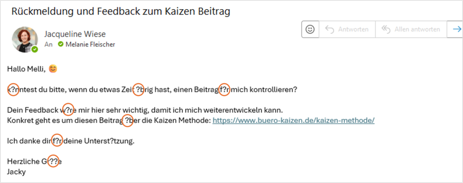 Outlook Umlaute fehlerhaft dargestellt