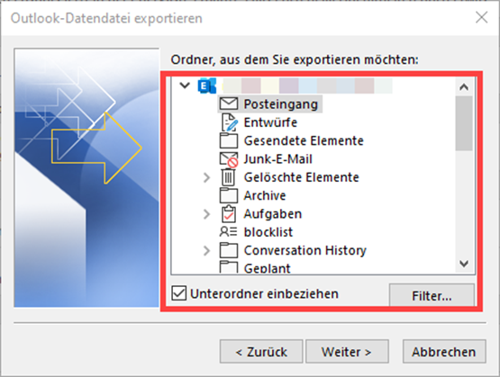 outlook-wiederherstellen-auswahl-ordner-der-exportiert-werden-soll
