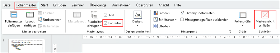 PowerPoint Fußzeile bearbeiten