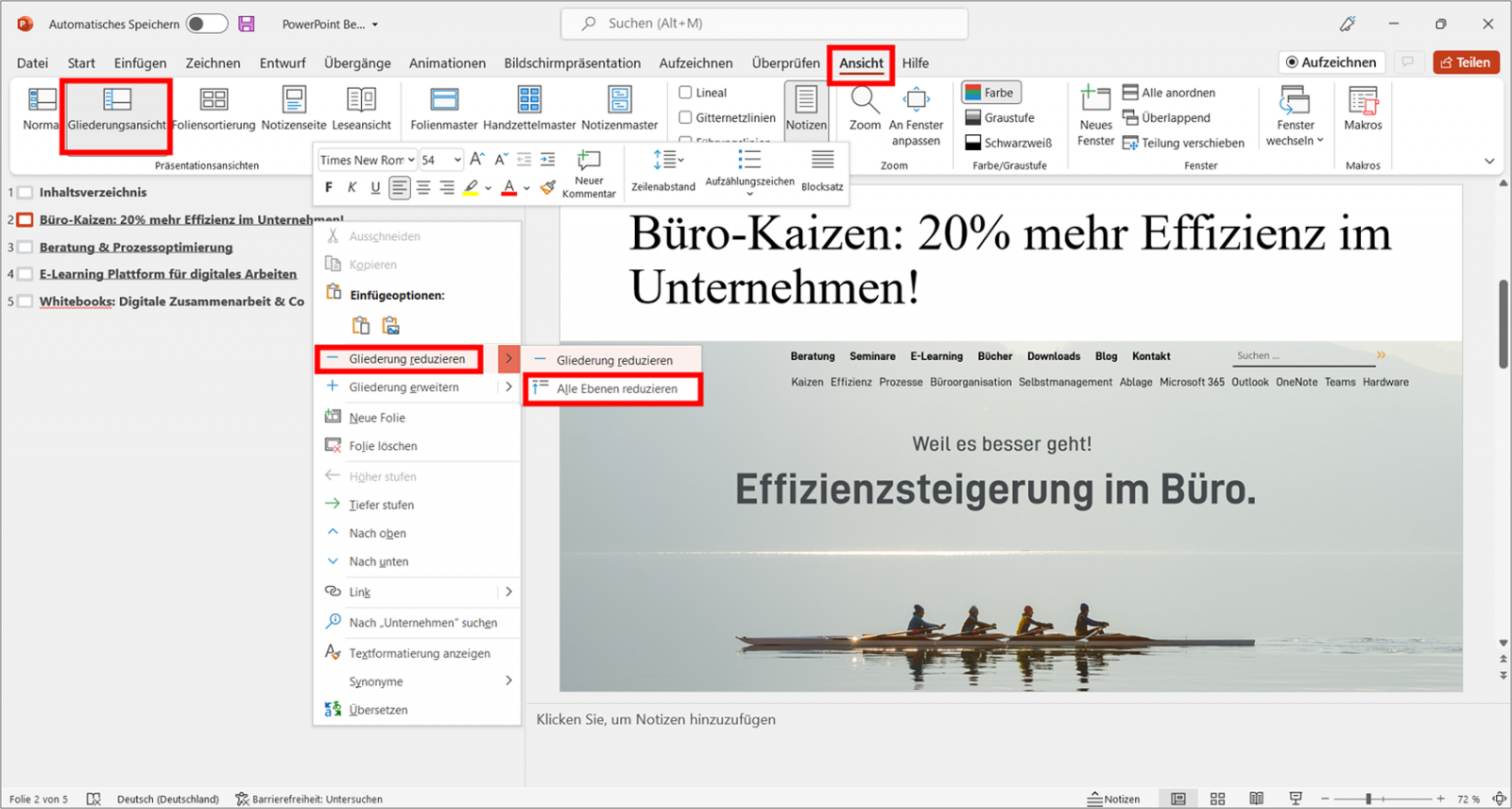 Inhaltsverzeichnis in PowerPoint Verlinkt, interaktiv, Seitenzahlen etc.
