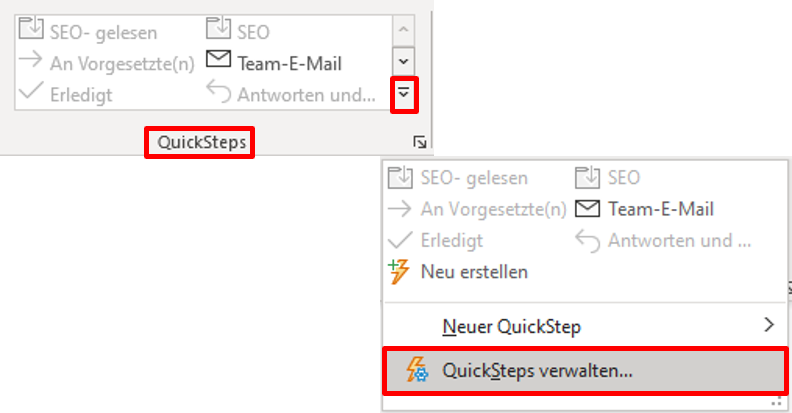 quicksteps-outlook-bearbeiten