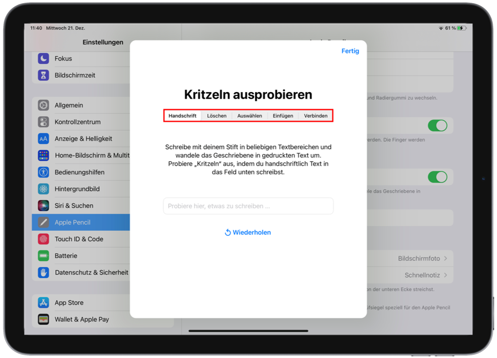Scribble iPad: Sie können das Kritzeln von Scribble Apple ganz einfach ausprobieren.