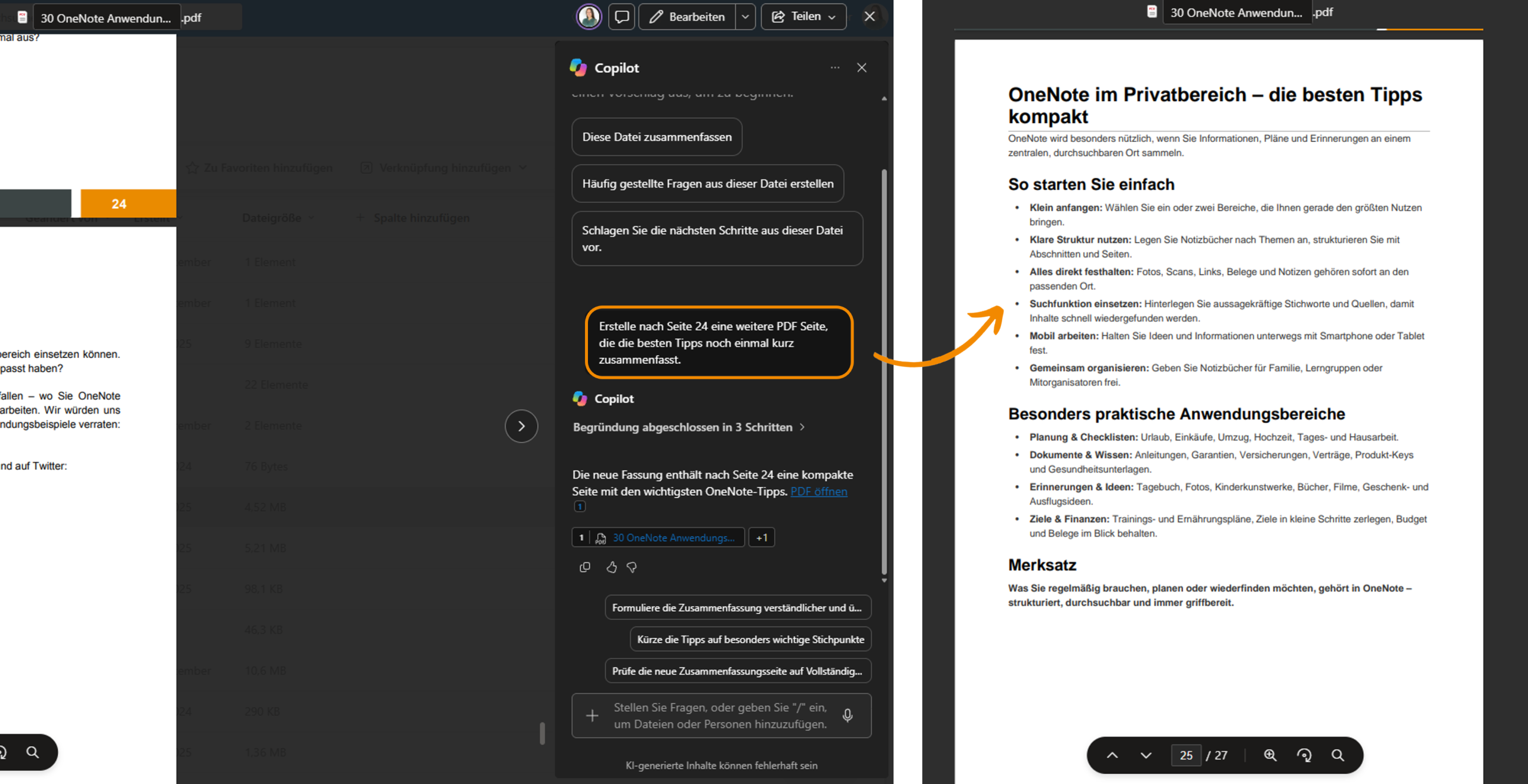 SharePoint Copilot PDF verändern