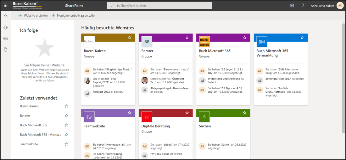 SharePoint login Übersichtseite – Alle Informationen auf einen Blick.