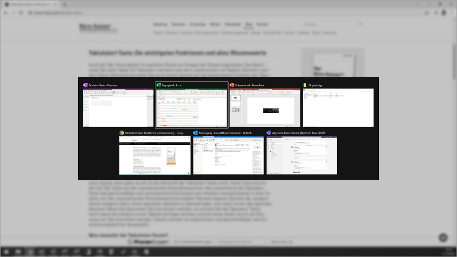 Mit der Tastenkombination aus Alt + Tab können Sie ganz einfach durch die geöffneten Programme Ihres PCs navigieren.