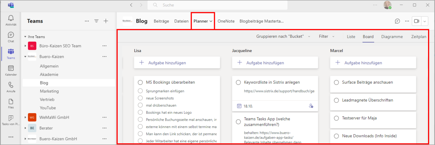 Tasks von Planner und To Do Aufbau und Funktionen