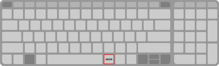 Die "AltGr"-Taste befindet sich auf der Tastatur rechts neben der Leertaste.