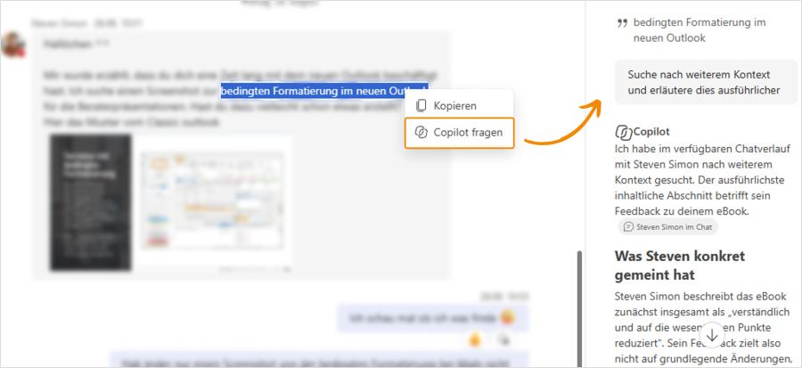 Copilot fragen Funktion Microsoft Teams