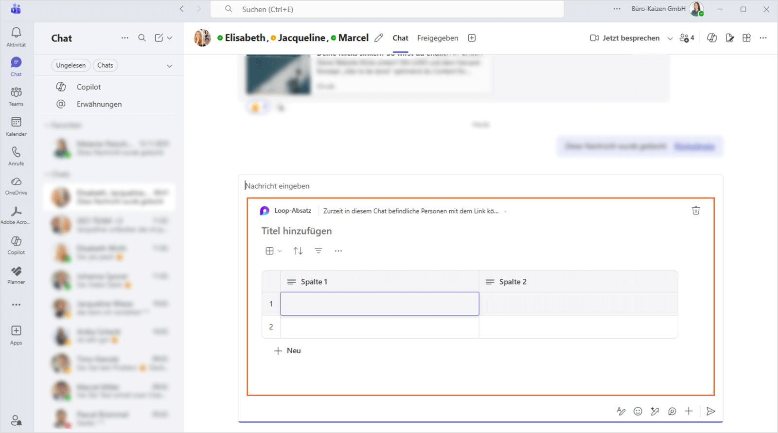 Microsoft Teams: Dateien & Loop-Komponenten mit Extern teilen